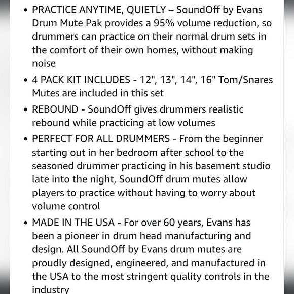 Evans Black Drum Mutes Practice Pads - Picture 4 of 4